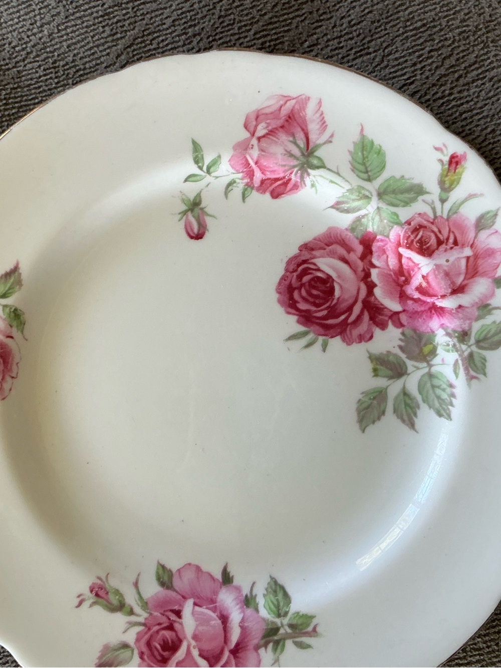 Pink Rose Pattern Salad  Plate Vintage